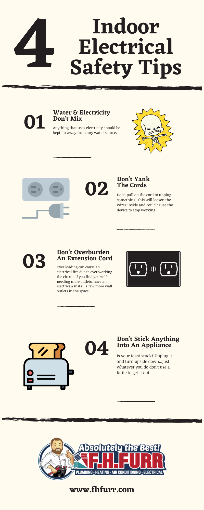 Infographic: 4 Tips For Indoor Electrical Safety!