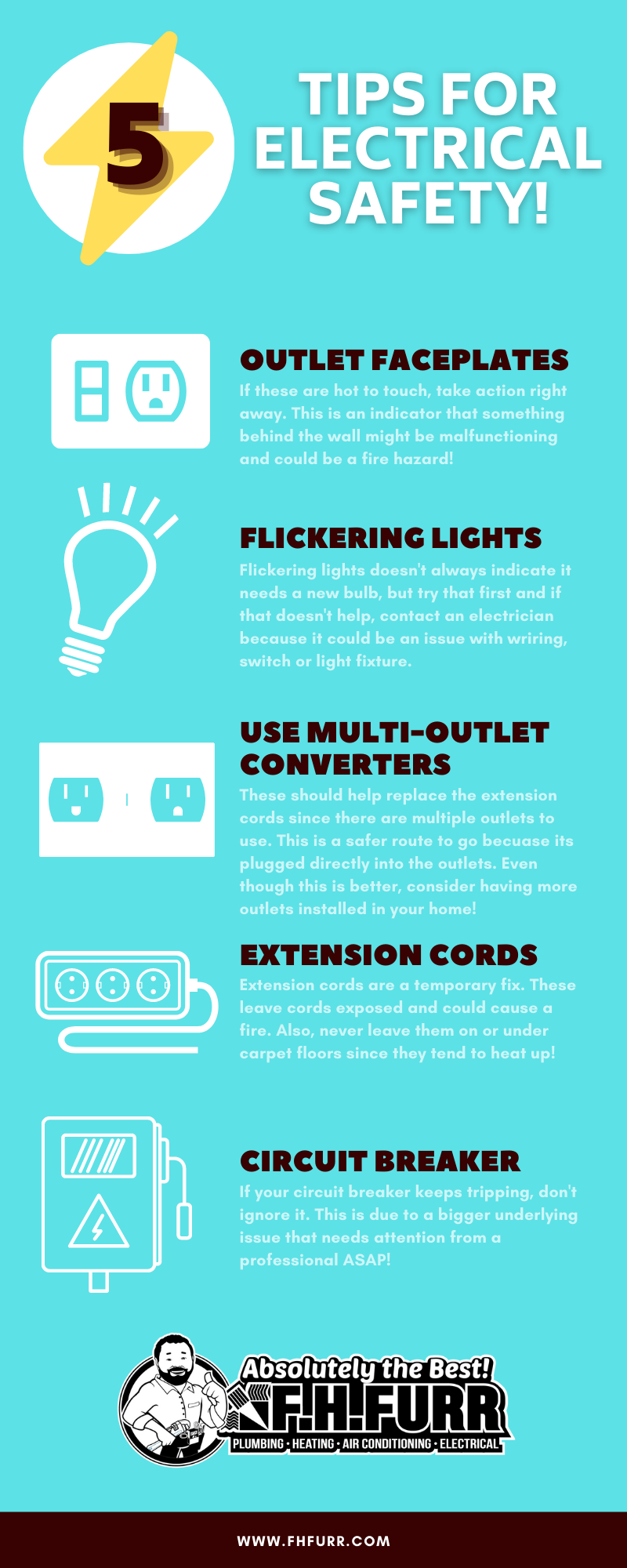 Infographic: 5 Tips For Electrical Safety