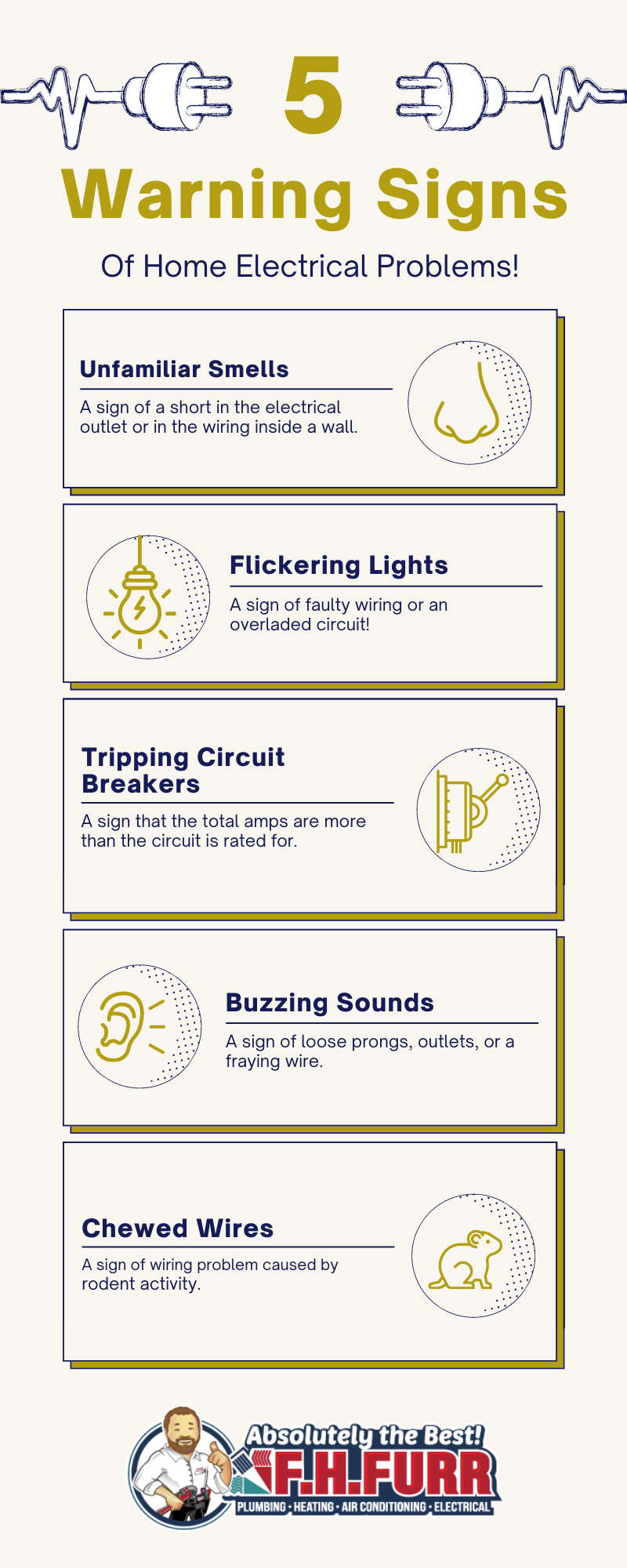 Infographic: 5 Warning Signs Of Home Electrical Problems!