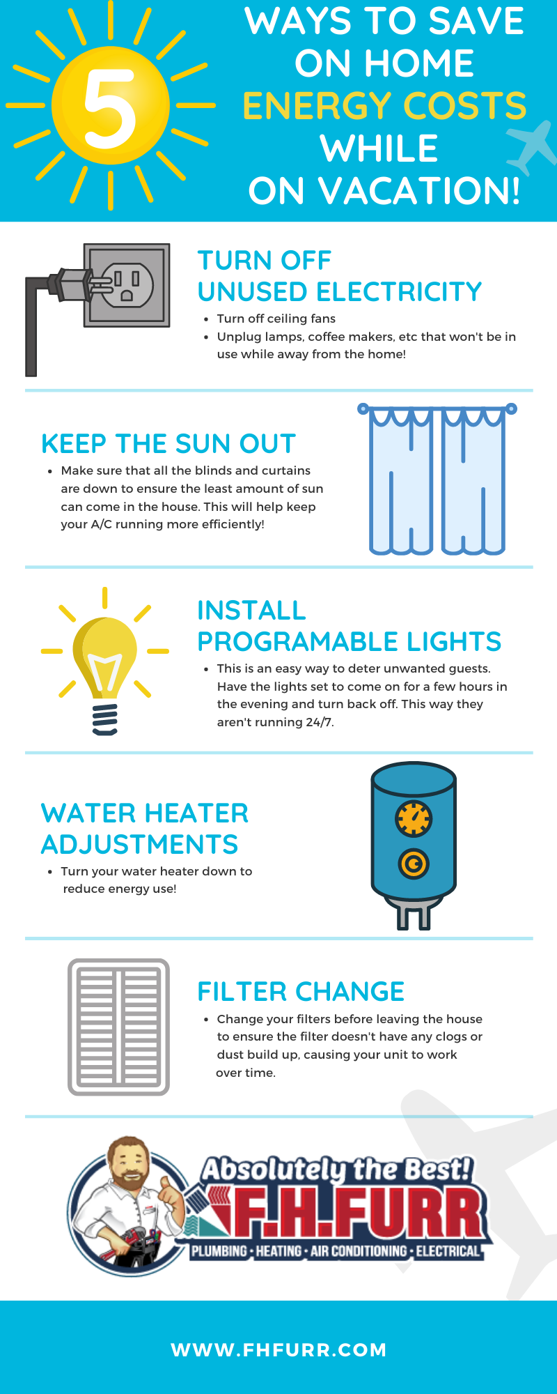 Infographic: 5 Energy Saving Tips While On Vacation